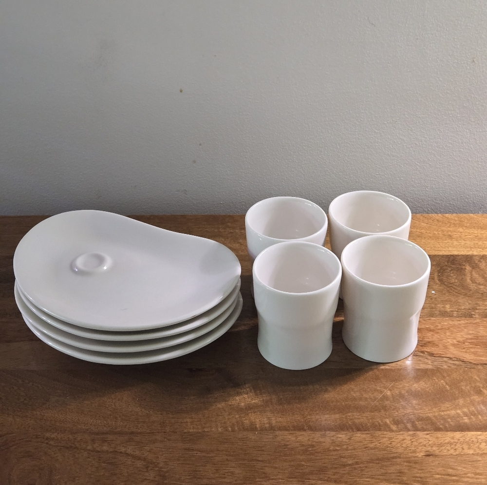 8 Starbucks White Ceramic Dish Collection